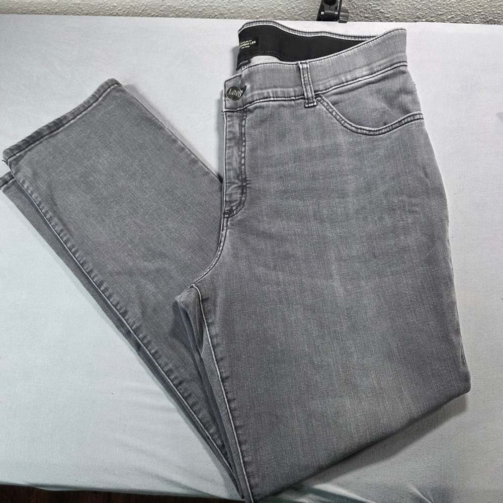 Lee‎ Flex Motion Regular Fit Straight Leg Gray Mid Rise Denim Jeans Size  18W